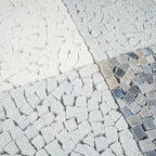 Blue and White Gingham Micro Mosaic Marble Tile | Tile Club