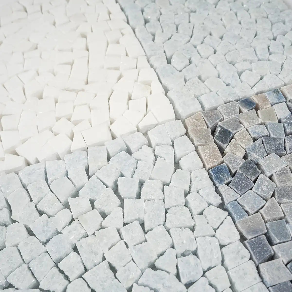 Blue and White Gingham Micro Mosaic Marble Tile | Tile Club