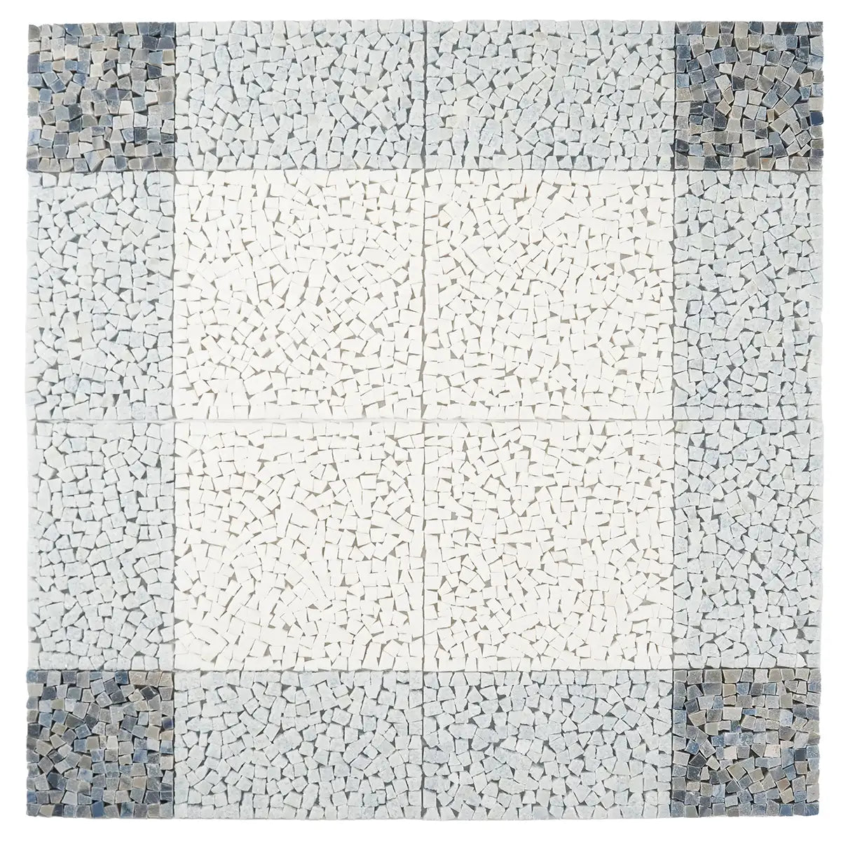 Blue and White Gingham Micro Mosaic Marble Tile | Tile Club