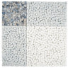Blue and White Gingham Micro Mosaic Marble Tile