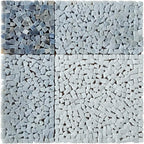 Blue and White Gingham Micro Mosaic Marble Tile | Tile Club