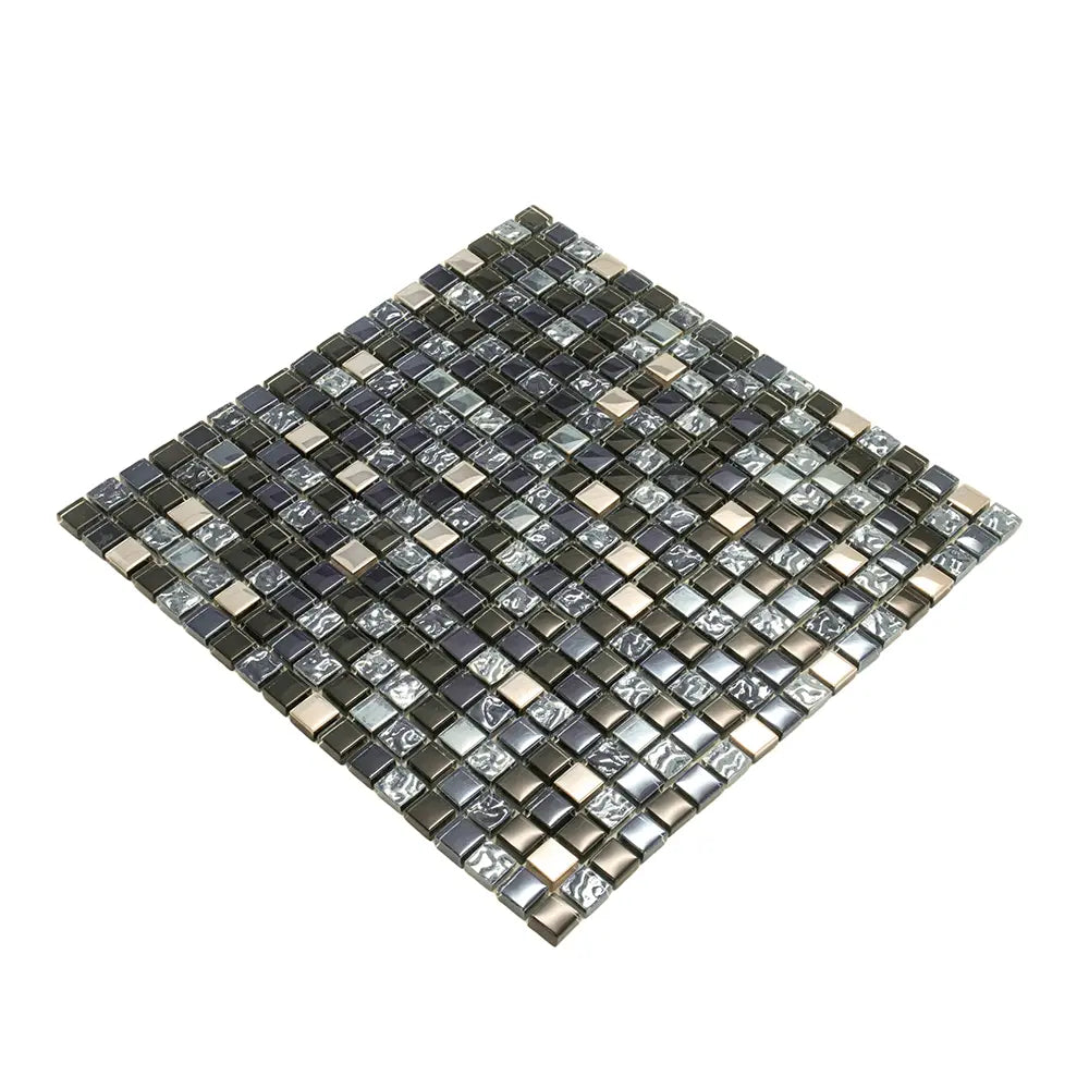 Breeze Gray Glass & Metal Mosaic Tile | Tile Club