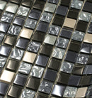 Breeze Gray Glass & Metal Mosaic Tile
