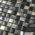 Breeze Gray Glass & Metal Mosaic Tile | Tile Club