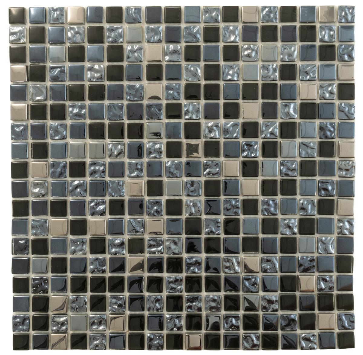 Breeze Gray Glass & Metal Mosaic Tile | Tile Club