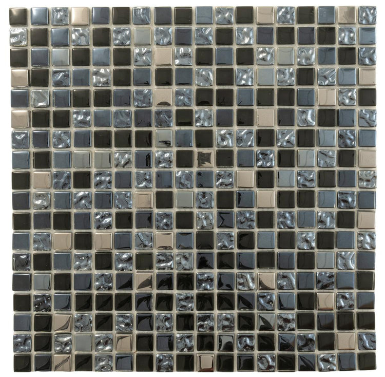 Breeze Gray Glass & Metal Mosaic Tile | Tile Club