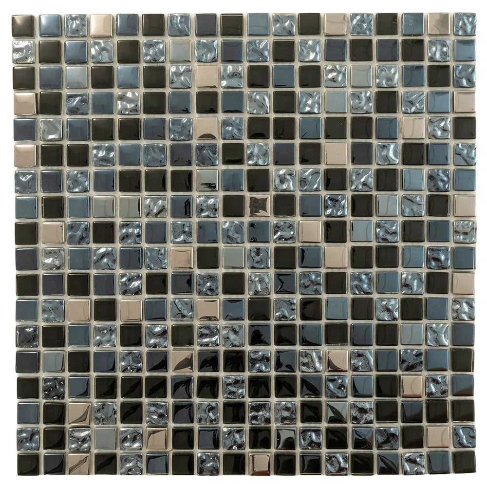 Breeze Gray Glass & Metal Mosaic Tile | Tile Club