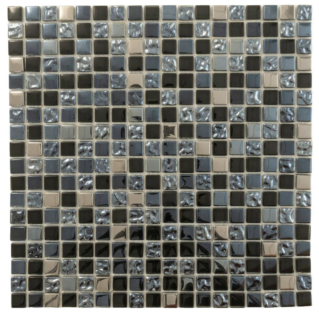 Breeze Gray Glass & Metal Mosaic Tile | Tile Club