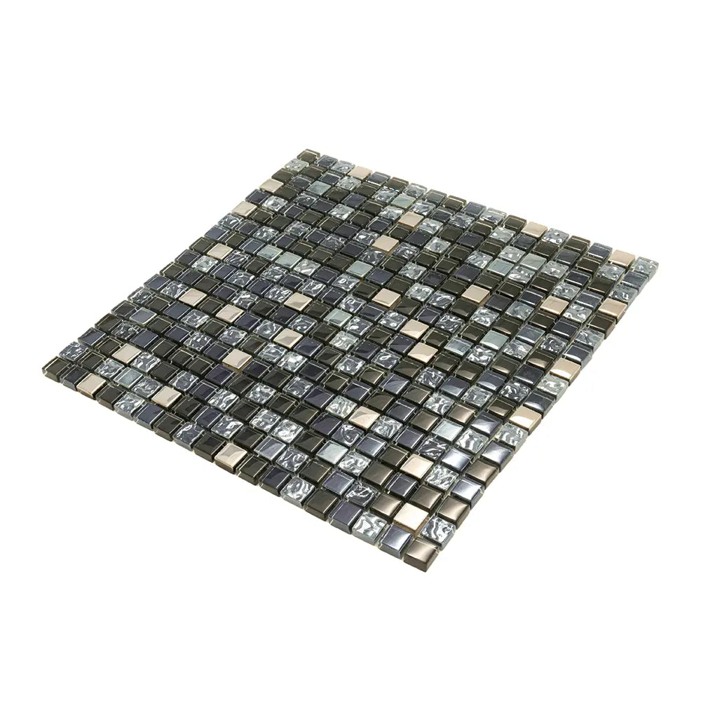Breeze Gray Glass & Metal Mosaic Tile | Tile Club
