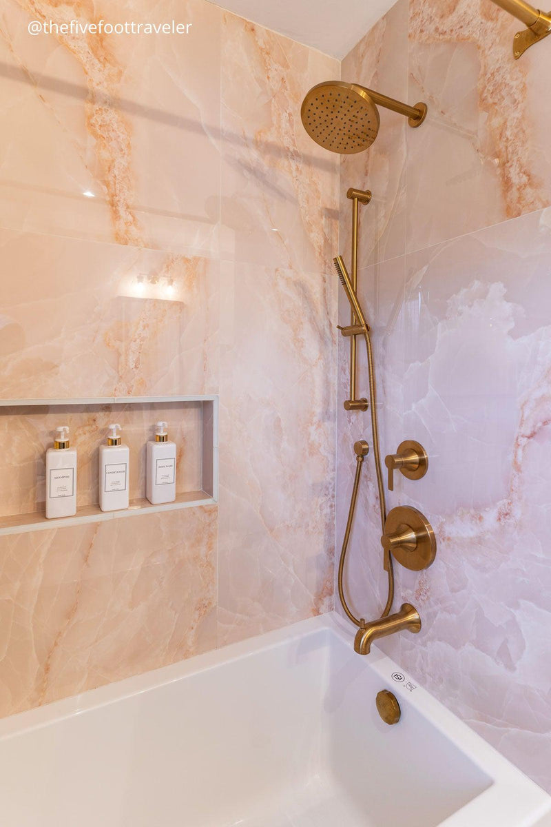 Emporio Pink Onyx Large-Format Porcelain Tile 24x48 | Tile Club