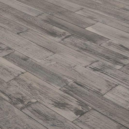 Hand Scraped Light Gray Oak Solid Wood Sample