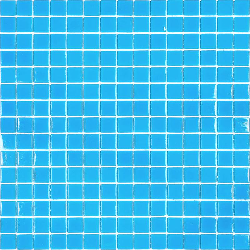 Hawaiian Blue Squares Glass Pool Tile Sample