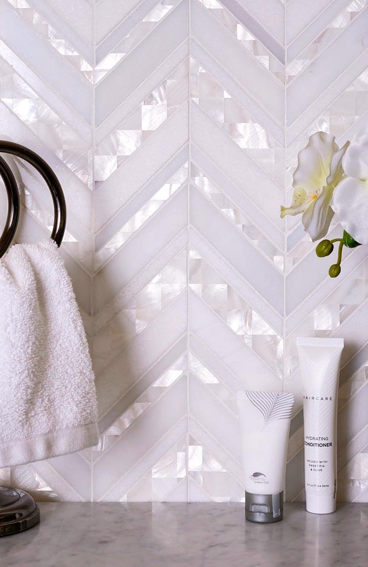 white shell tile