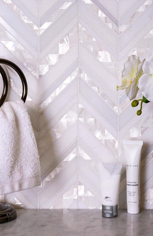 white shell tile