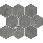 Hoover Graphite Marble 10x12 Porcelain Hexagon Mosaic Tile Sample