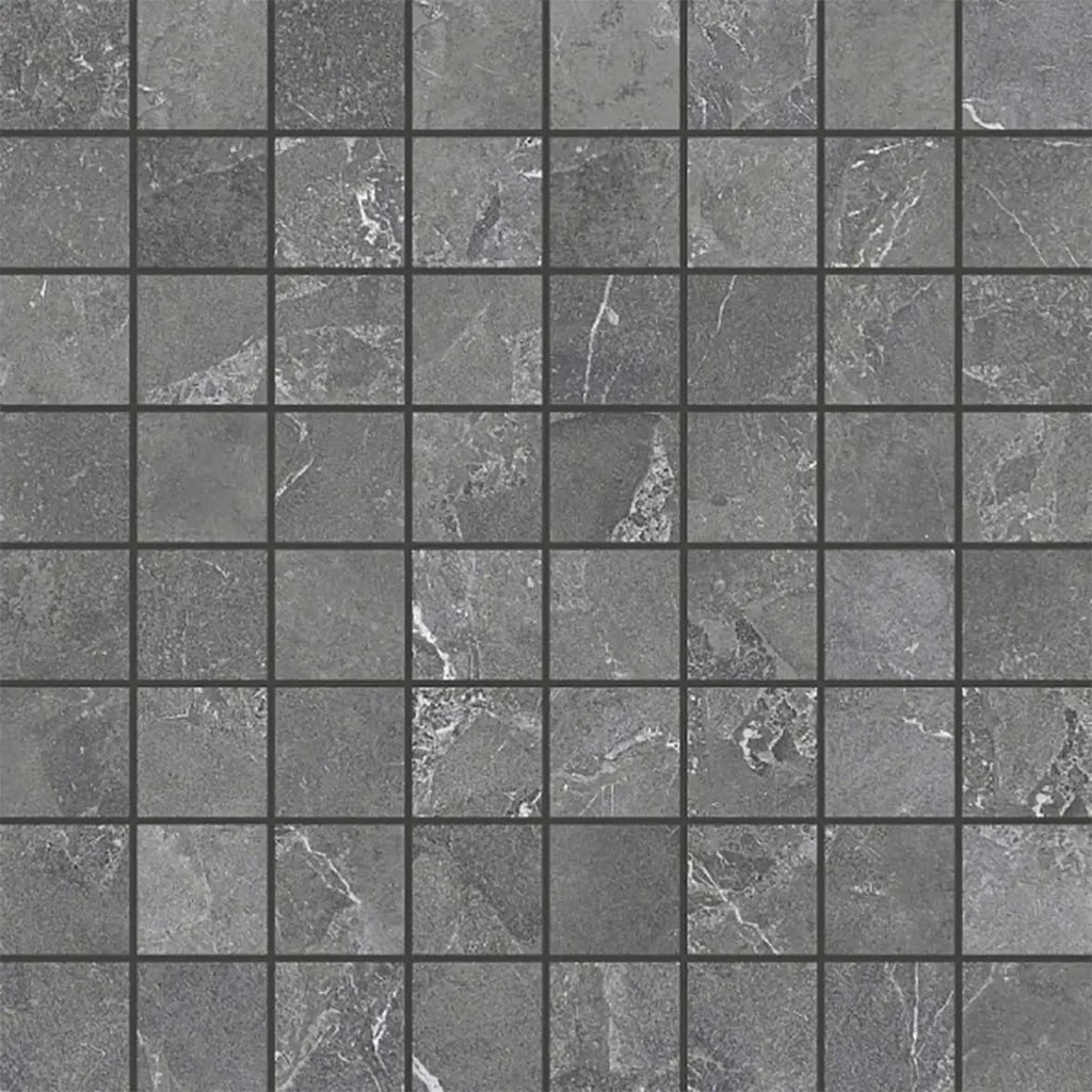 Hoover Graphite Marble 12x12 Porcelain Mosaic Tile | Tile Club