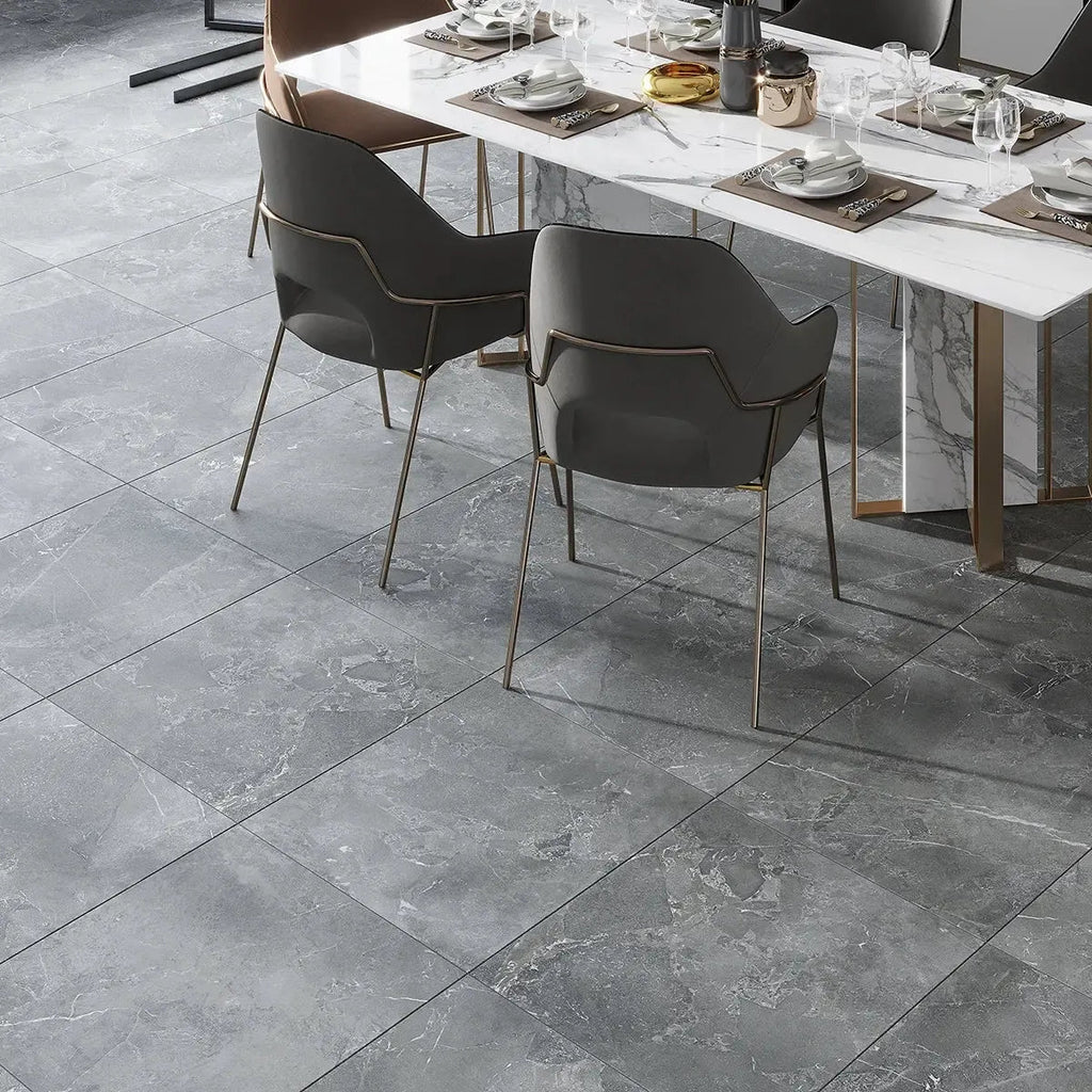 Hoover Graphite Marble 24x24 Porcelain Tile Commercial Flooring