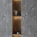 Hoover Graphite Marble 4x12 Porcelain Tile | Tile Club