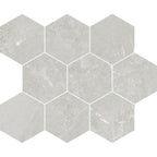 Hoover Gray Marble 10x12 Porcelain Hexagon Mosaic Tile