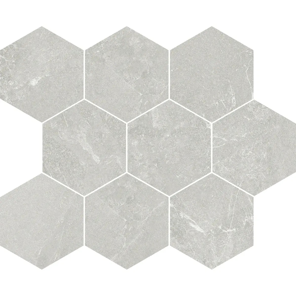 Hoover Gray Marble 10x12 Porcelain Hexagon Mosaic Tile