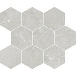 Hoover Gray Marble 10x12 Porcelain Hexagon Mosaic Tile Sample