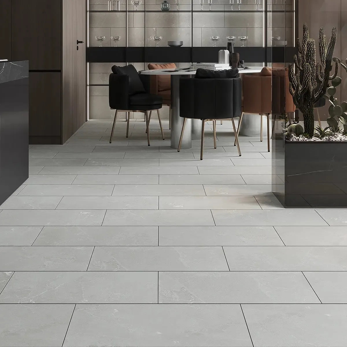 Hoover Gray Marble 12x24 Porcelain Tile Commercial Floor