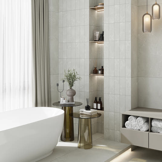 Hoover Gray Marble 4x12 Porcelain Tile | Tile Club