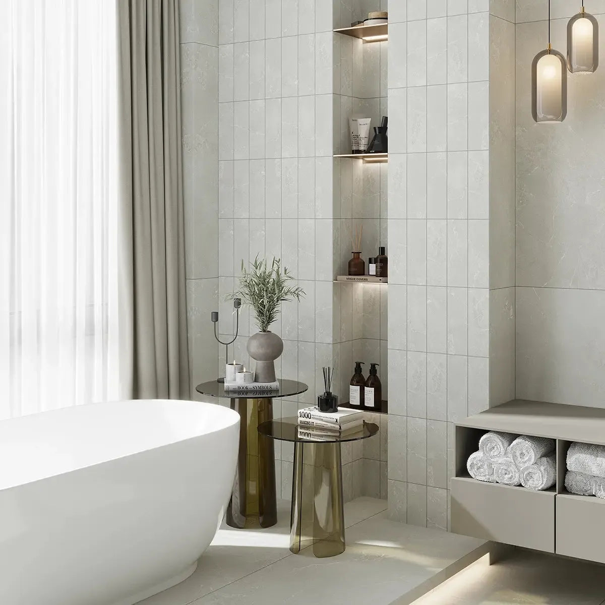 Hoover Gray Marble 4x12 Porcelain Tile | Tile Club