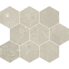 Hoover Ivory Marble 10x12 Porcelain Hexagon Mosaic Tile