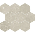 Hoover Ivory Marble 10x12 Porcelain Hexagon Mosaic Tile Sample