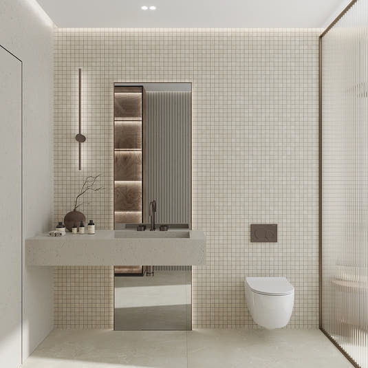 Hoover Ivory Marble 12x12 Porcelain Mosaic Tile | Tile Club