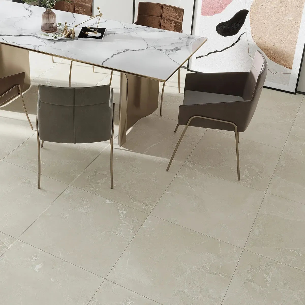 Hoover Ivory Marble 24x24 Porcelain Tile Flooring