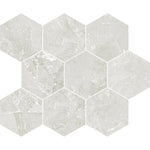 Hoover White Marble 10x12 Porcelain Hexagon Mosaic Tile Sample