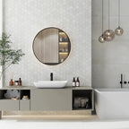 Hoover White Marble 10x12 Porcelain Hexagon Mosaic Tile | Tile Club