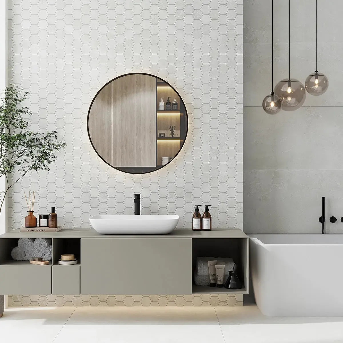 Hoover White Marble 10x12 Porcelain Hexagon Mosaic Tile | Tile Club