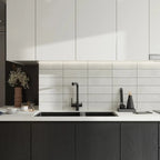 Hoover White Marble 4x12 Porcelain Tile Kitchen Backsplash