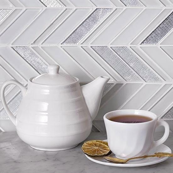 Chevron Glass Tile Backsplash