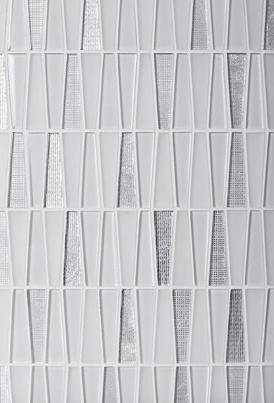ICE WHITE TRIANGLE GLASS MOSAIC TILE