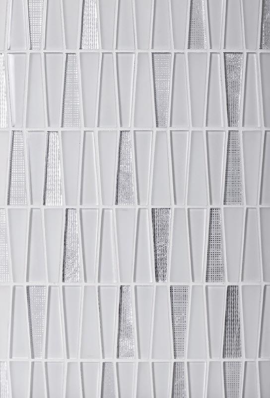 ICE WHITE TRIANGLE GLASS MOSAIC TILE