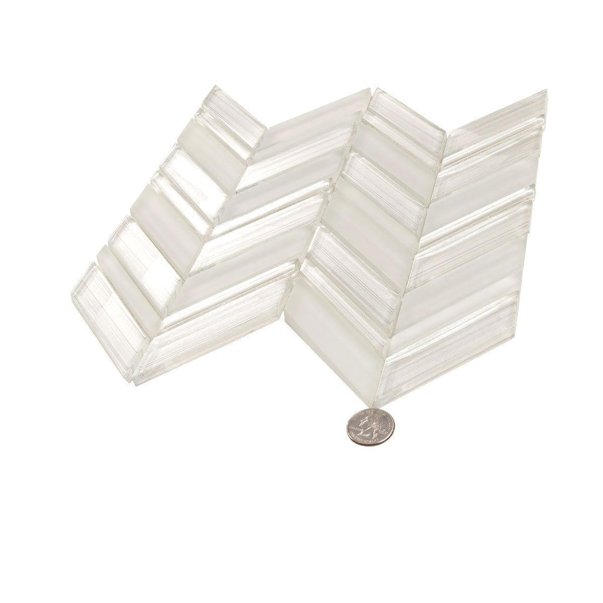 Fabrique White Chevron Glass Mosaic Tile | Tile Club