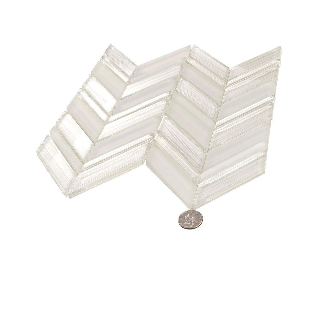 Fabrique White Chevron Glass Mosaic Tile | Tile Club
