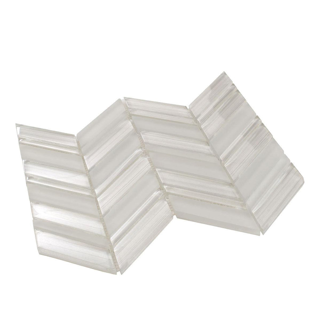 Fabrique White Chevron Glass Mosaic Tile | Tile Club