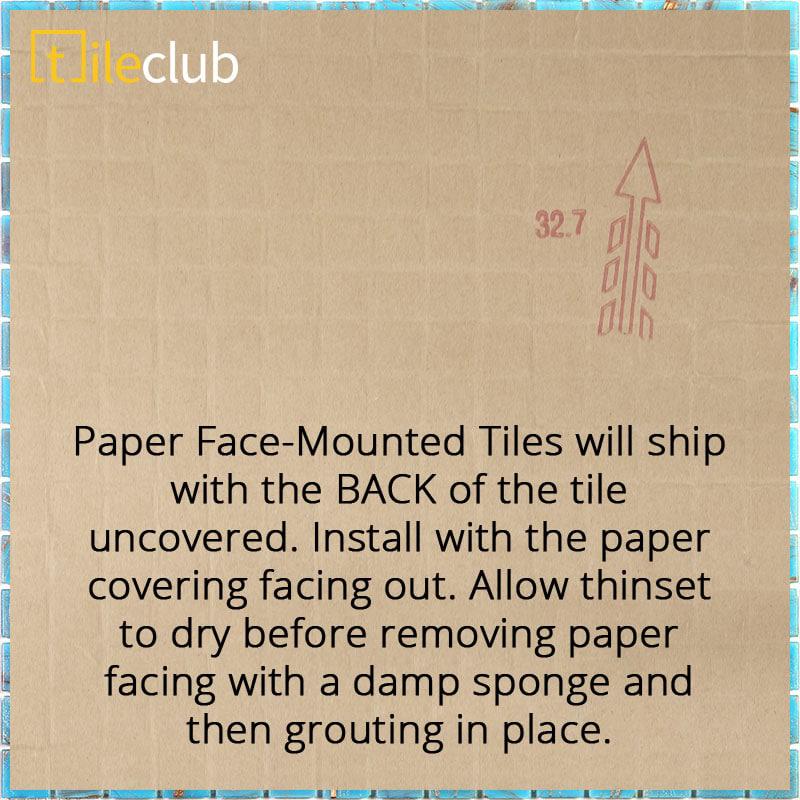 Light Blue and Sea Blue Gradient Mixed Squares Glass Pool Tile DISC | Tile Club