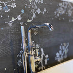 Kasai Notte Sakura Wood Look Porcelain Tile with Cherry Blossoms