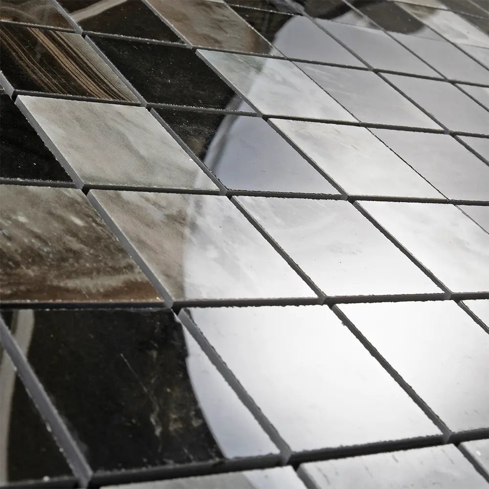 Emporio Agate Geode Black 2x2 Porcelain Mosaic | Tile Club