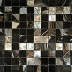 Emporio Agate Geode Black 2x2 Porcelain Mosaic | Tile Club