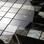 Emporio Agate Geode Black 2x2 Porcelain Mosaic | Tile Club