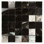 Emporio Agate Geode Black 2x2 Porcelain Mosaic | Tile Club