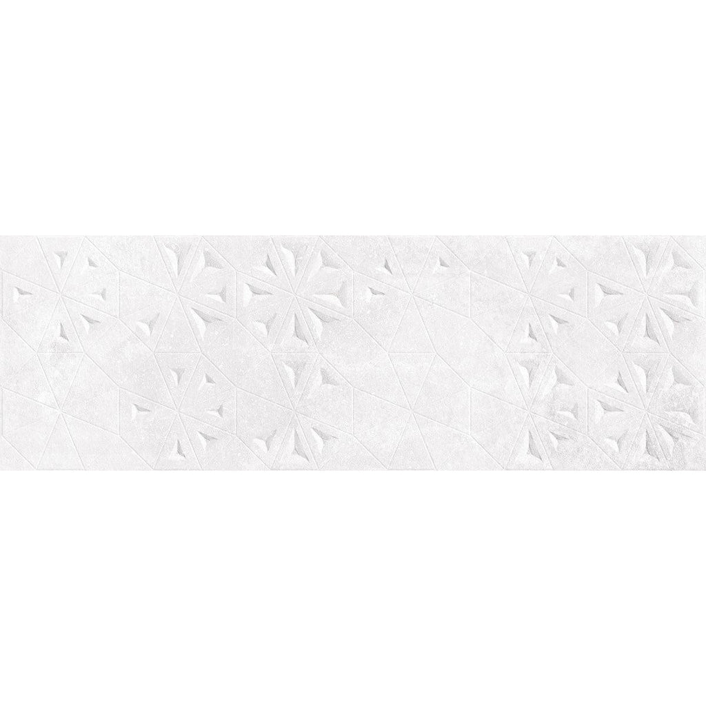 Grazioso Concrete Flower Ceramic Tile 12x36 | Tile Club