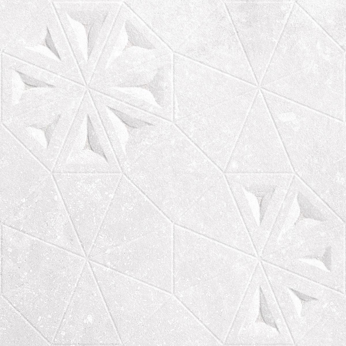 Grazioso Concrete Flower Ceramic Tile 12x36 | Tile Club